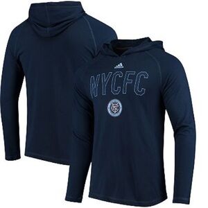 Adidas Navy Blue New York City FC Base Long Sleeve Hoodie Shirt Men's Size XL‎